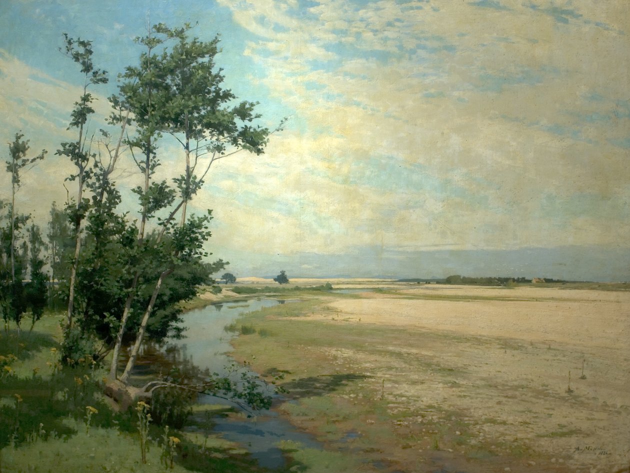 Findhorn Backwater，Moray Firth，苏格兰，1886年 作者 亚历山大·曼