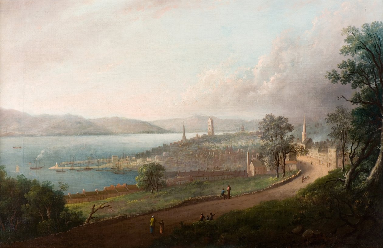 王子街的邓迪，约1823-24年（布面油画） 作者 亚历山大·纳斯米斯