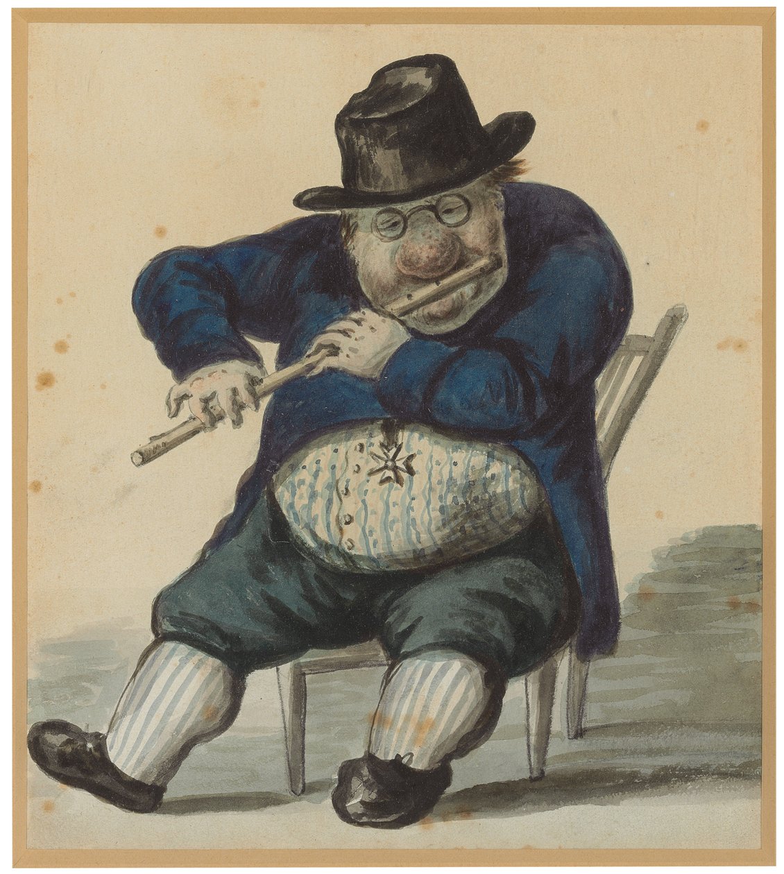 贾科莫·夸伦吉（Giacomo Quarenghi），穿着马耳他骑士团的长笛，演奏长笛， 作者 亚历山大·奥西波维奇·奥尔洛夫斯基