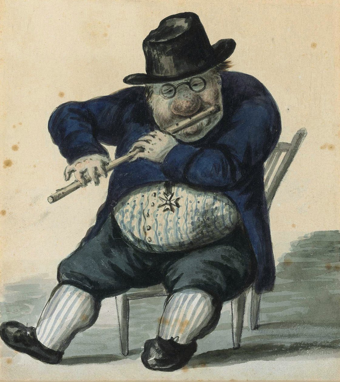 建筑师Giacomo Quarenghi的肖像漫画1744-1817，1811 作者 亚历山大·奥西波维奇·奥尔洛夫斯基
