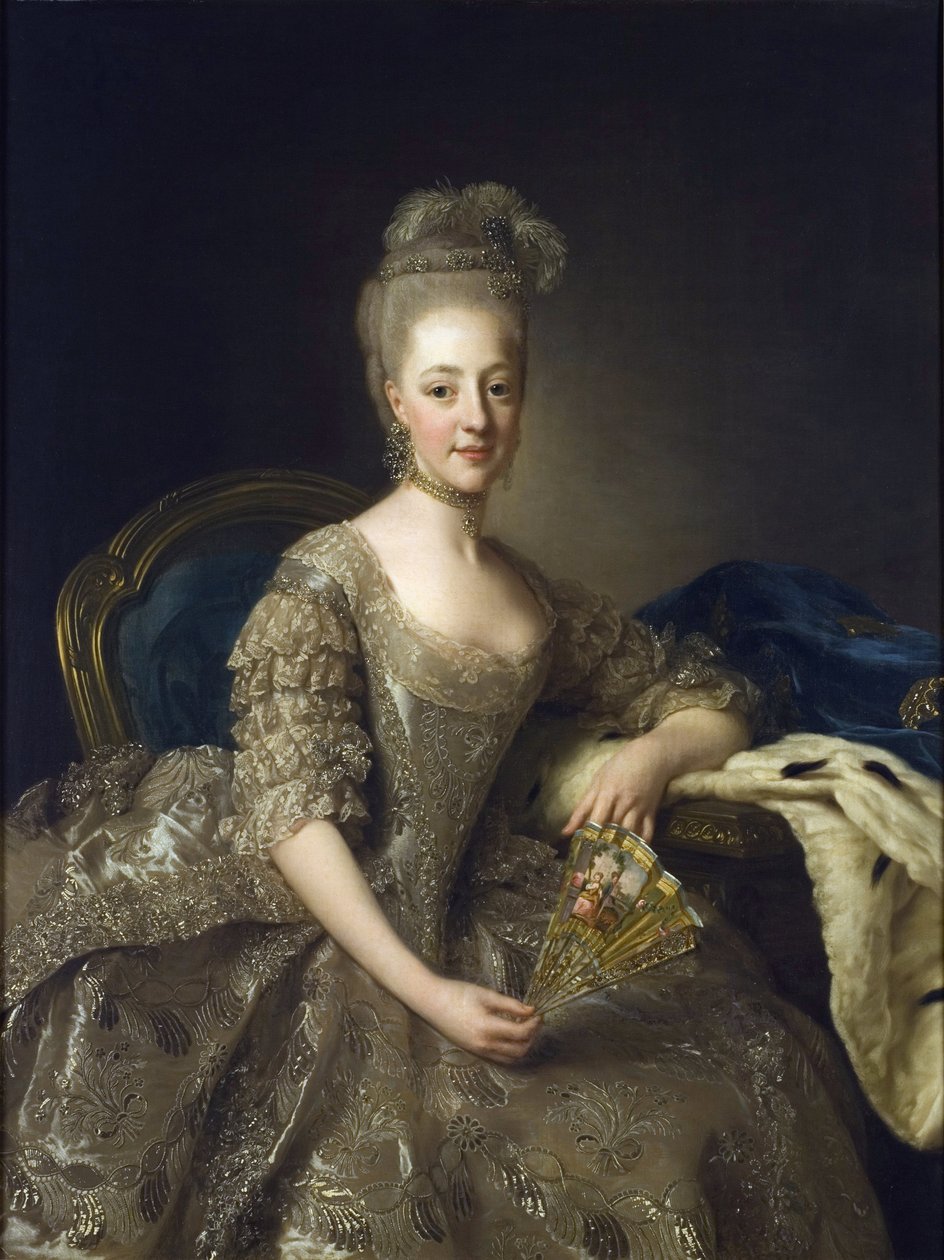 Hedwige-Elisabeth-Charlotte de Schleswig-Holstein-Gotorp - Hedwig Elisabeth Charlotte of Holstein Gottorp (1759-1818) - Peinture de Alexander (Alexandre) Roslin (1718-1793) 的肖像 作者 亚历山大·罗斯林
