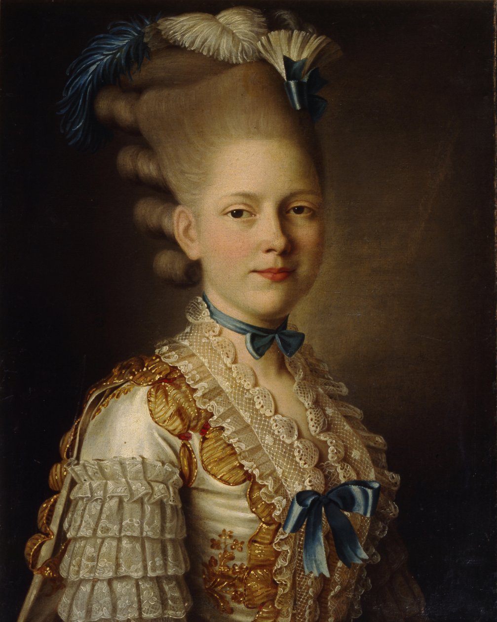 伯爵夫人的画像。 Obolenskaya，约1776年 作者 亚历山大·罗斯林
