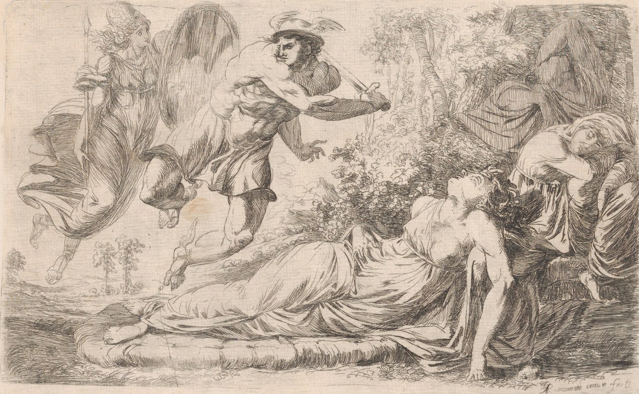珀尔修斯和沉睡的美杜莎，1774年。 作者 亚历山大·朗西曼