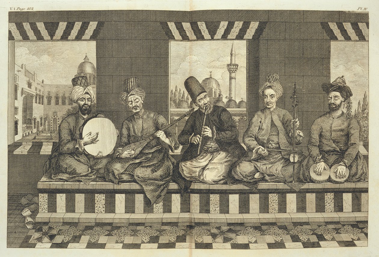 叙利亚音乐家，来自&39;阿勒颇自然历史&39;的4号酒吧。作者：Patrick Russell，1794 作者 亚历山大·罗素