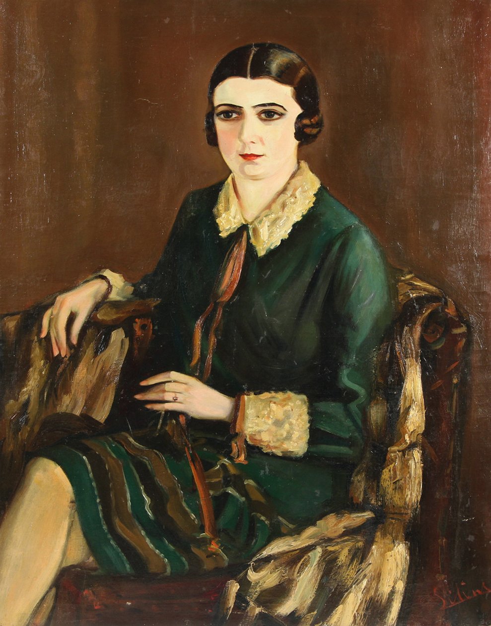 莉莉娅-布里克1891-1978年的肖像，1921年 作者 亚历山大·西林斯