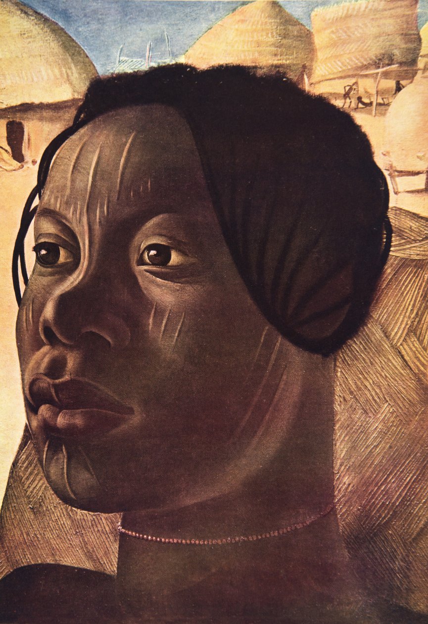 Aoua，来自非洲卡通和绘画的Banda（Ialinga）女子，在非洲雪铁龙中心探险队执行，第二次任务是Haardt Audouin-Dubreuil，酒吧。巴黎，1927年 作者 亚历山大·雅科夫列夫