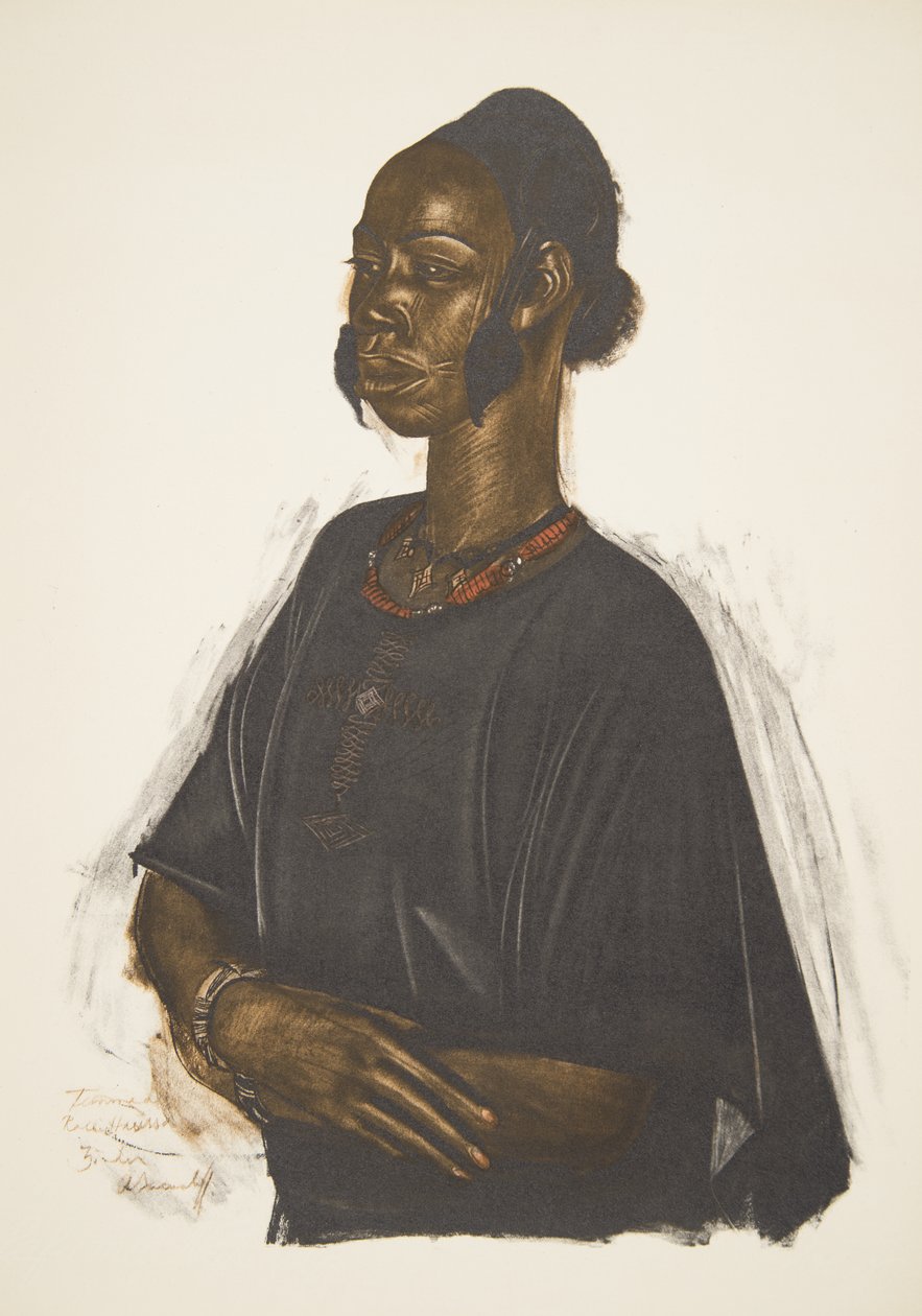 来自非洲绘画和绘画的Haoussa女人（Zinder）在雪铁龙中心Afrique远征期间执行，第二次是Haardt Audouin-Dubreuil任务，酒吧。巴黎，1927年 作者 亚历山大·雅科夫列夫