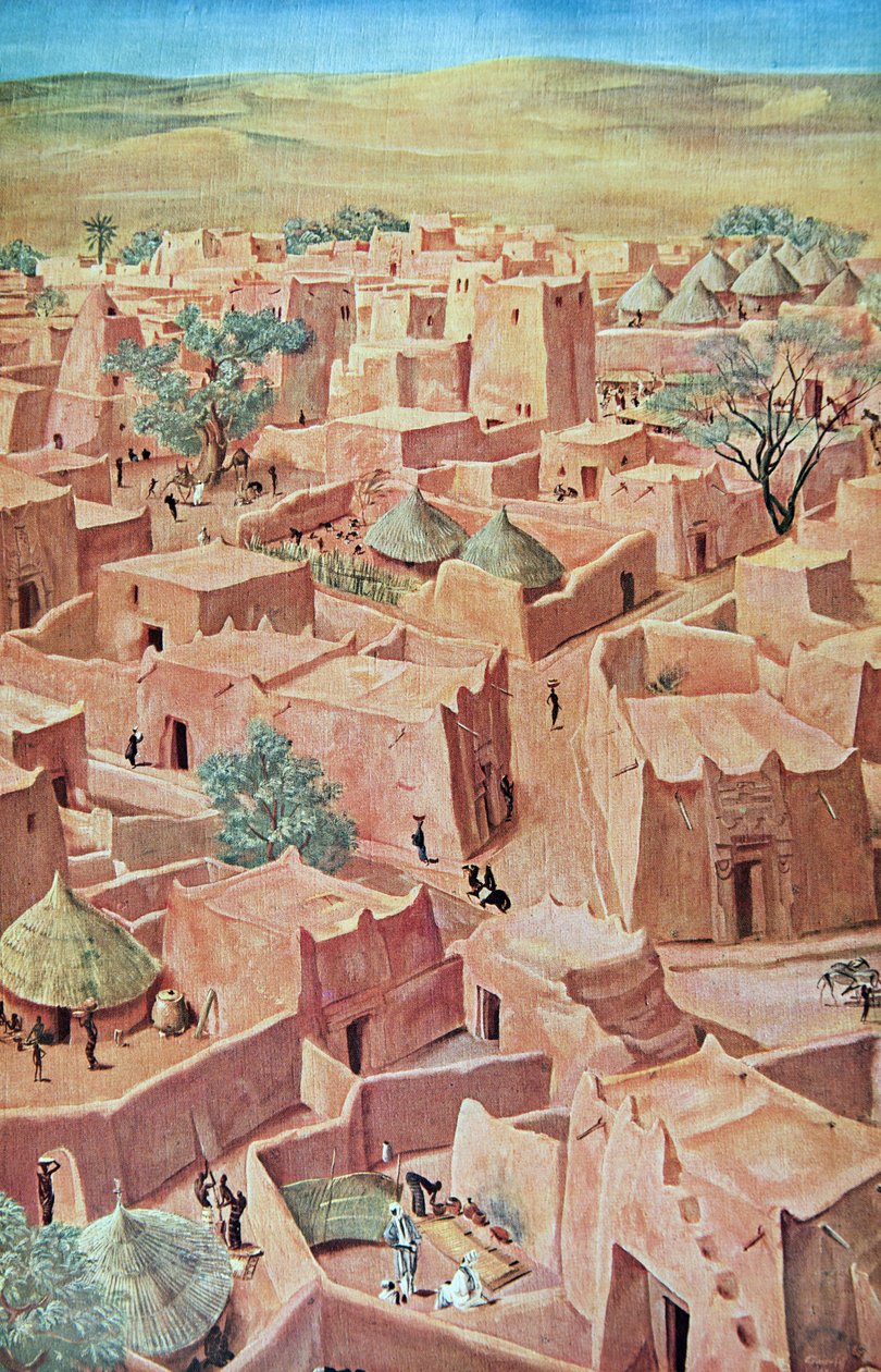 Zinder，来自非洲的绘画和绘画，在雪铁龙中心非洲探险期间执行，第二个哈尔德奥杜 - 杜布勒伊任务，酒吧。巴黎，1927年 作者 亚历山大·雅科夫列夫