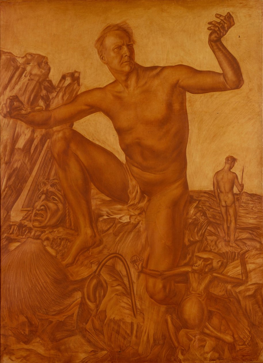 歌手Fyodor Shalyapin的肖像1873-1938，1917年 作者 亚历山大·叶夫根涅维奇·雅科夫列夫