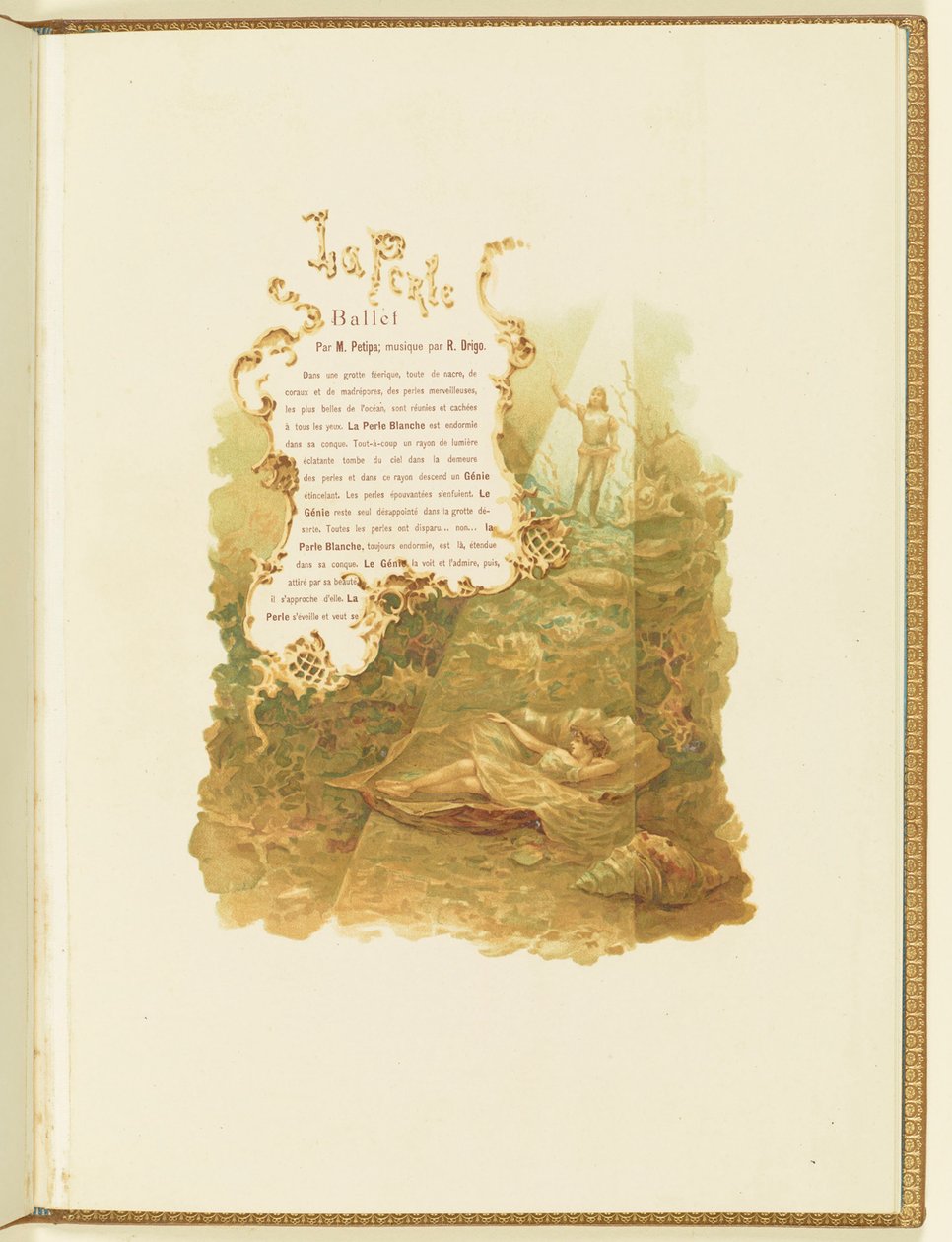 马里乌斯-佩蒂帕和里卡多-德里戈的芭蕾舞剧《La Perle》节目单，1896年。 作者 亚历山大·冯·霍恩