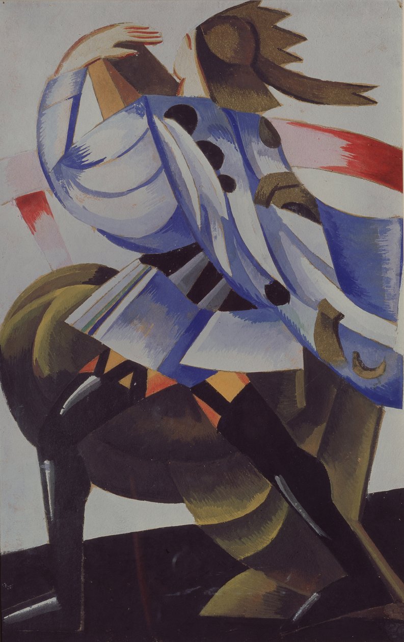 Mercutio。莎士比亚戏剧《罗密欧与朱丽叶》的服装设计，1921年 作者 亚历山德拉·亚历山德罗夫娜·埃克斯特