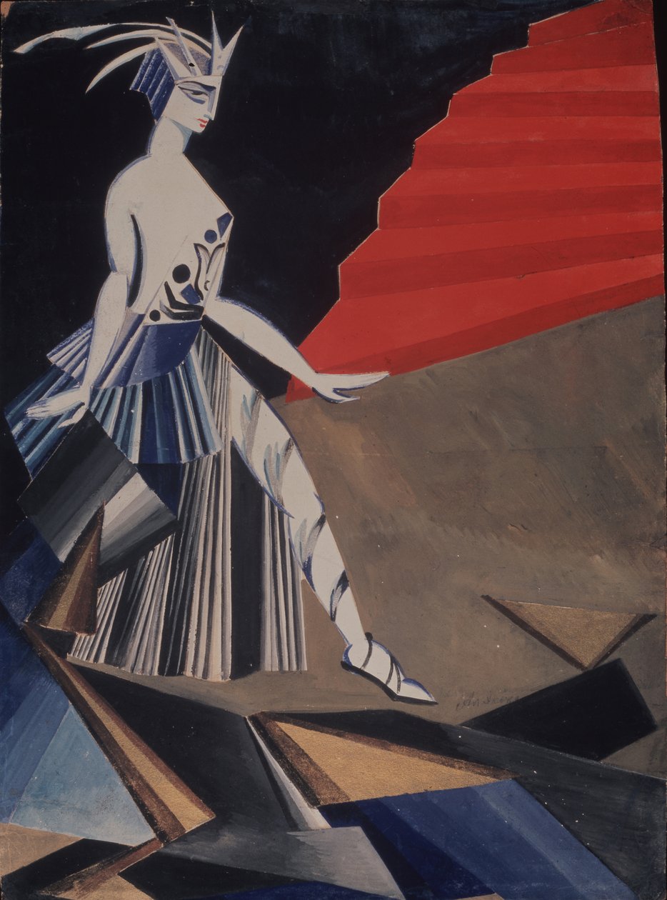 莎乐美。 O. Wilde的戏剧Salomé的服装设计，1917年 作者 亚历山德拉·亚历山德罗夫娜·埃克斯特