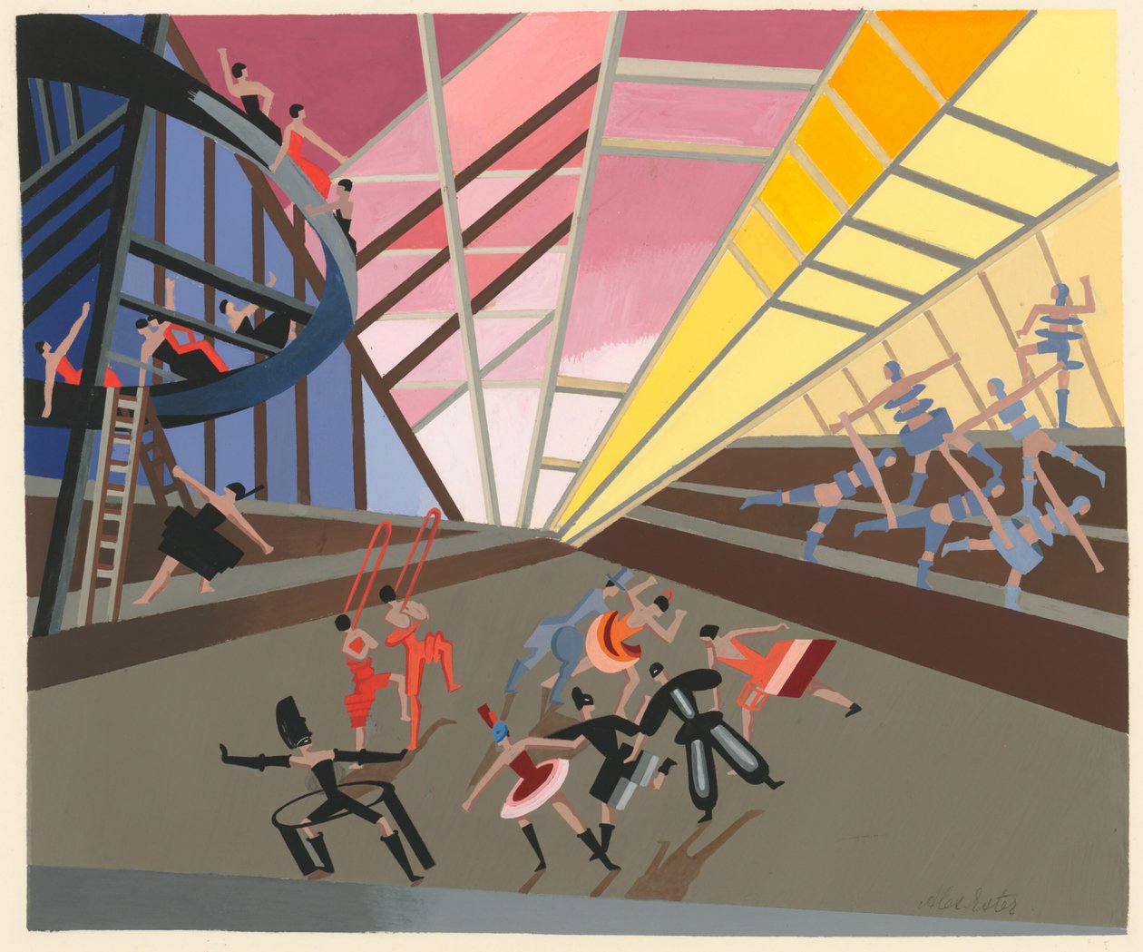 Décors de Théâtre》作品集的场景设计，1930年。 作者 亚历山德拉·亚历山德罗夫娜·埃克斯特