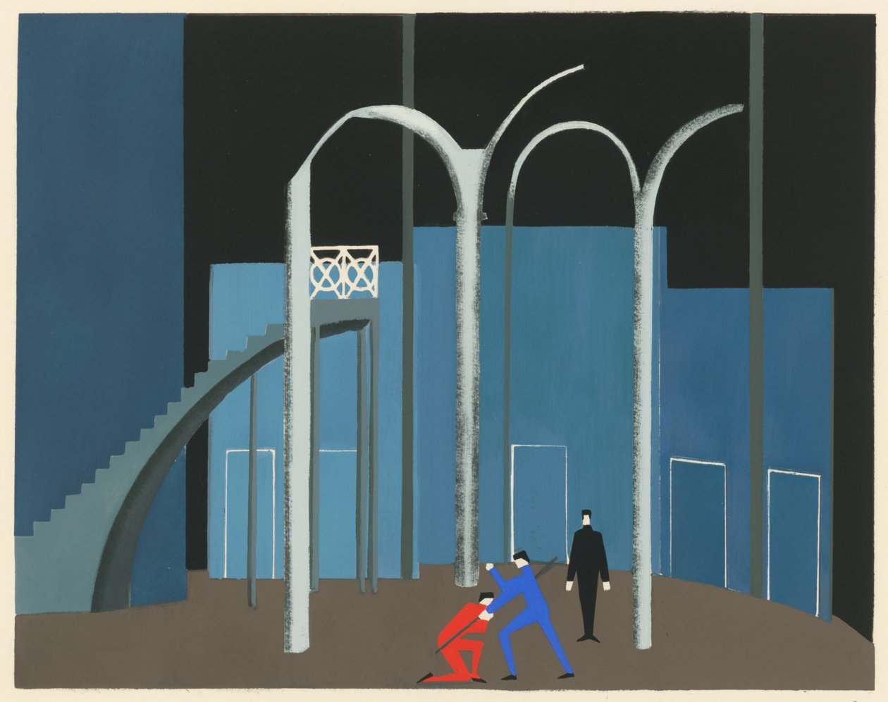 Décors de Théâtre》作品集的场景设计，1930年。 作者 亚历山德拉·亚历山德罗夫娜·埃克斯特