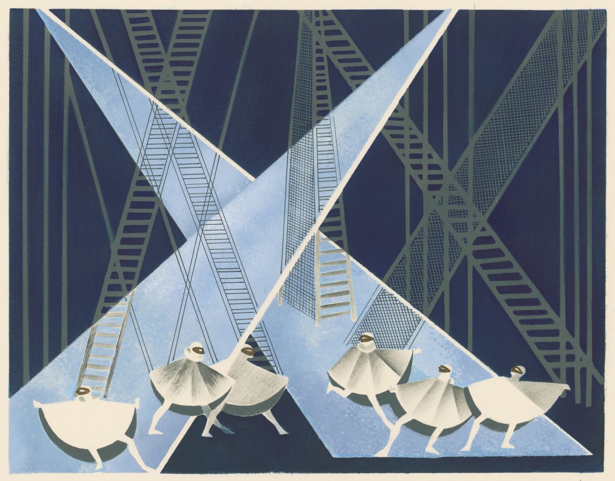 Décors de Théâtre》作品集的场景设计，1930年。 作者 亚历山德拉·亚历山德罗夫娜·埃克斯特