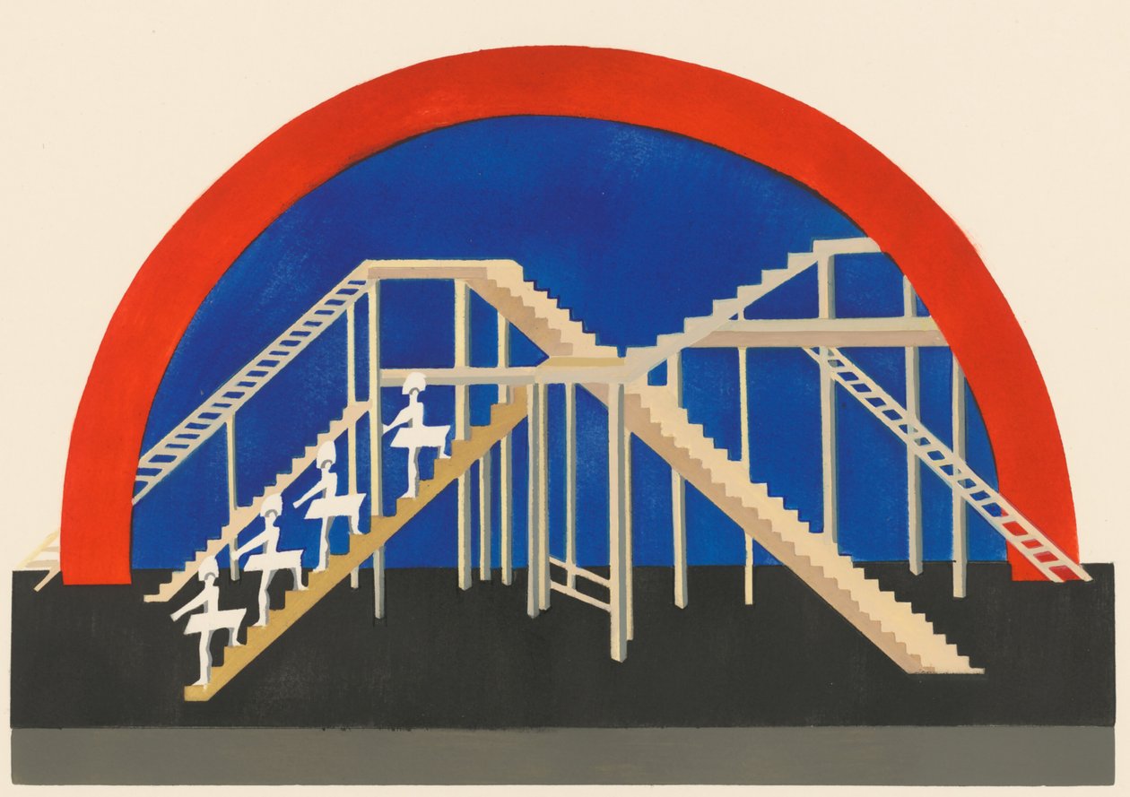 Décors de Théâtre》作品集的场景设计，1930年。 作者 亚历山德拉·亚历山德罗夫娜·埃克斯特