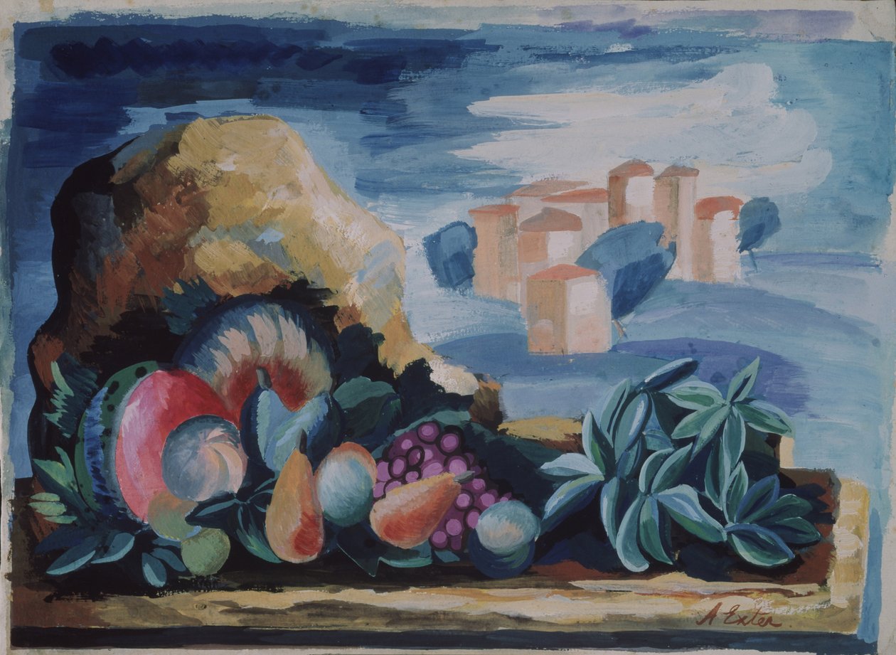 风景静物，1930年代 作者 亚历山德拉·亚历山德罗夫娜·埃克斯特