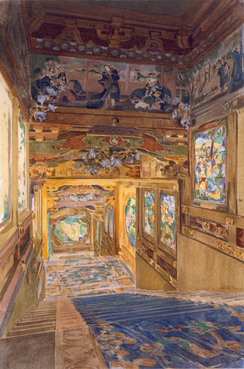 位于比利时Laeken的皇家公园的日本塔，来自&39;Orientalisme et Architecture Contemporaine&39; 作者 亚历山大·奥古斯特·路易斯·马塞尔