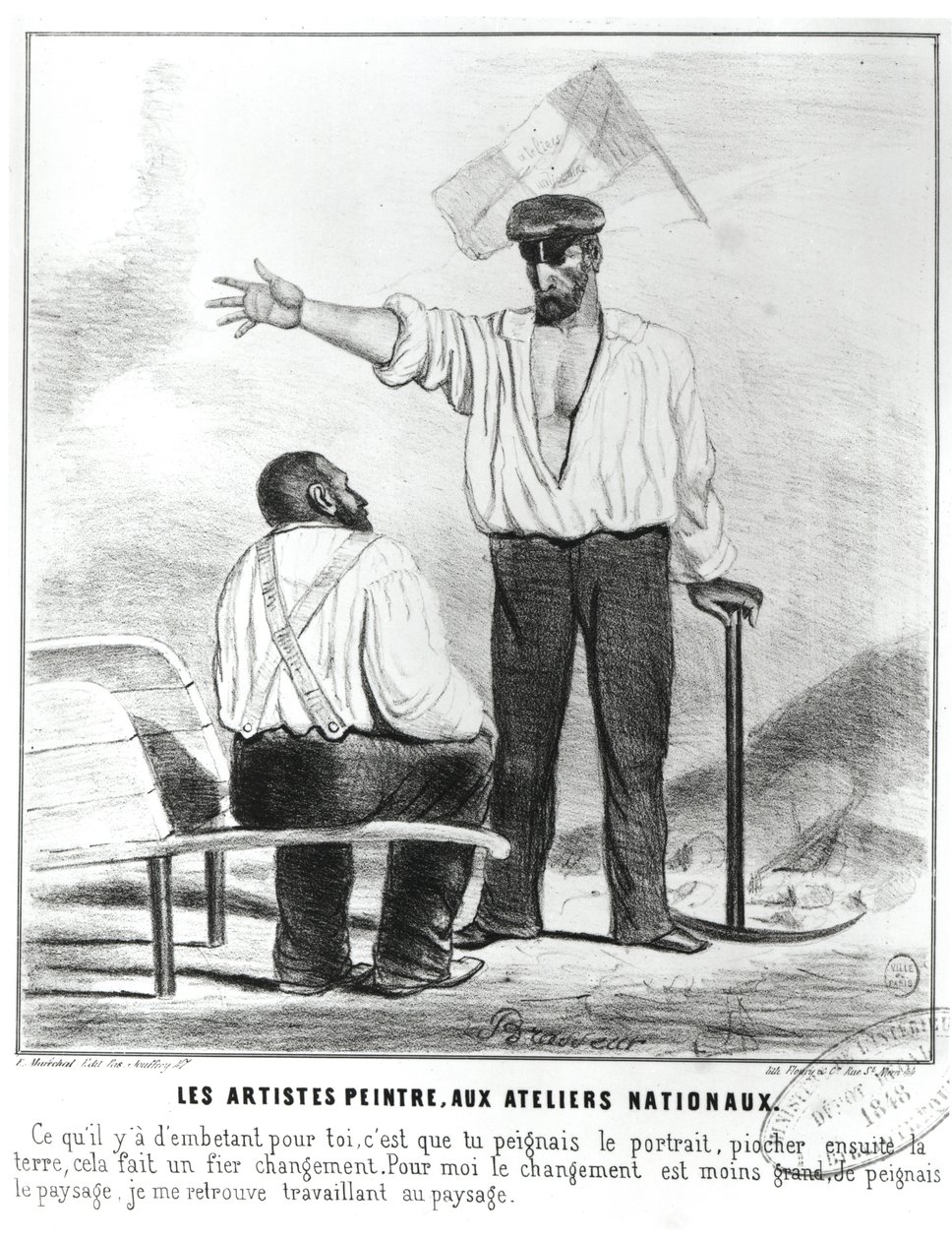 1848年法国第二共和国期间国家研讨会上的画家 作者 亚历山大·布拉瑟（Alexandre Brasseur）