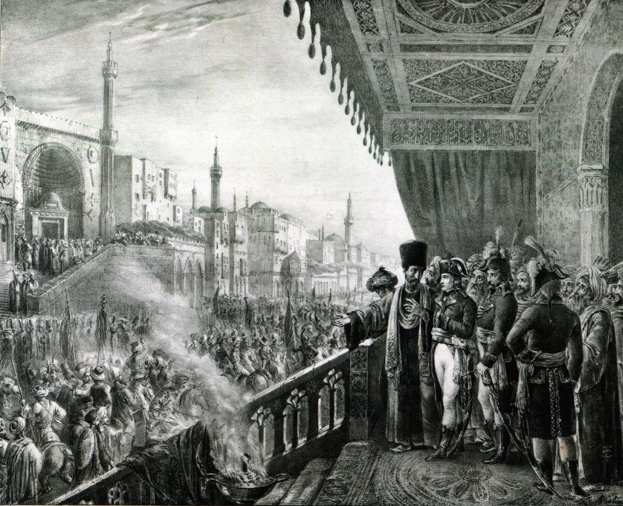 Napoleon Bonaparte（1769-1821）1799年埃及战役期间在开罗庆祝先知穆罕默德的诞辰 作者 亚历山大·玛丽·科林