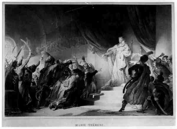 Maria Theresa（1717-80）向Lemercier出版的由Theophile雕刻的匈牙利人展示她的儿子 作者 弗拉戈纳德之后的亚历山大·埃瓦里斯特