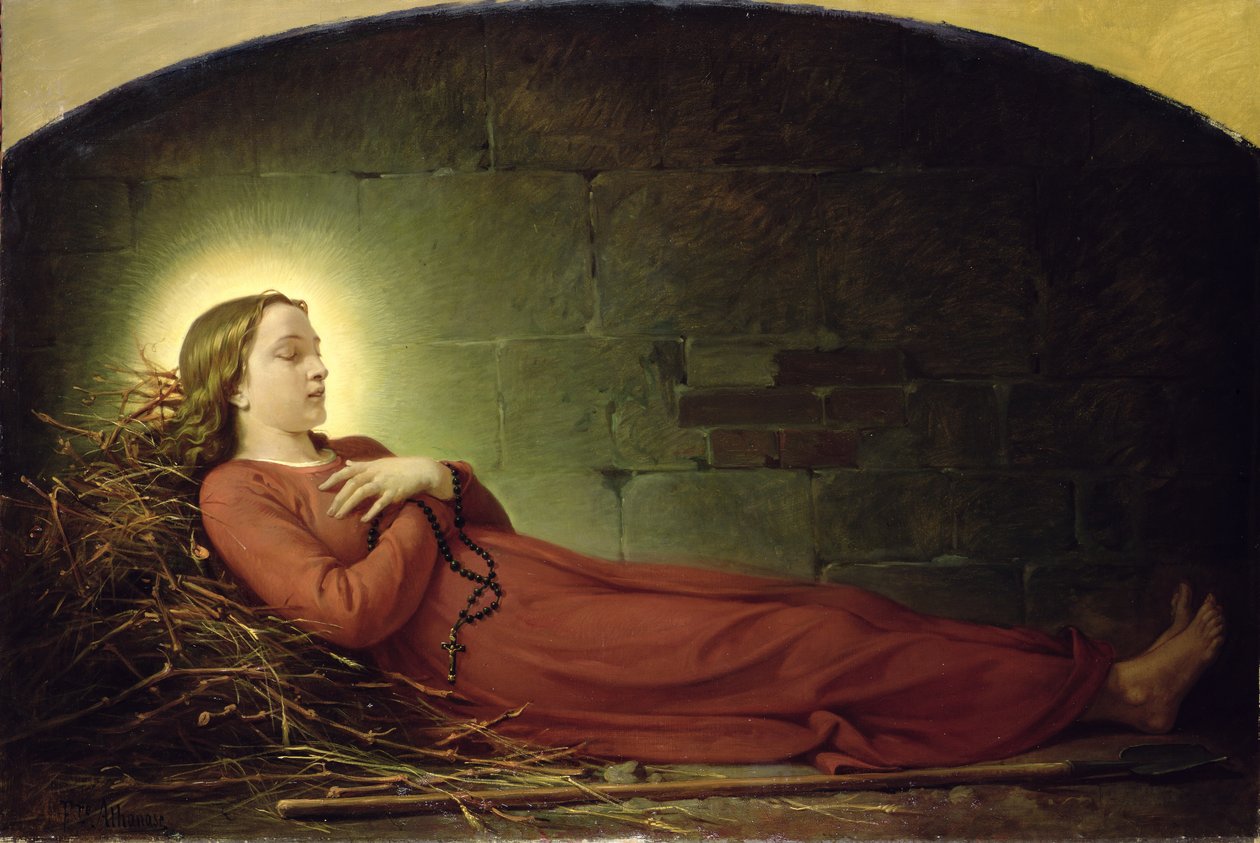 Germaine Cousin之死（1579-1601）Pibrac的处女，c.1863 作者 亚历山大·格莱莱特