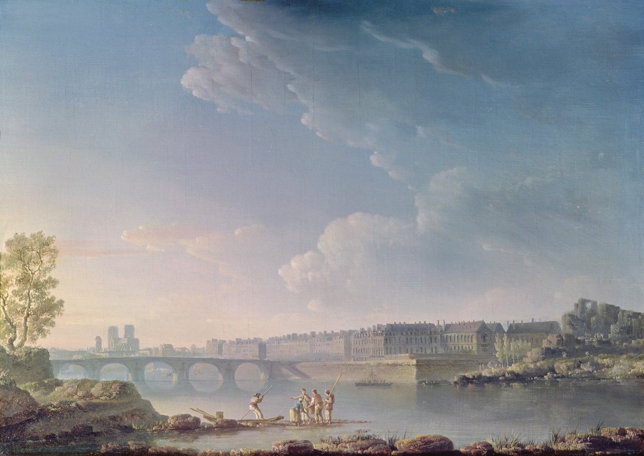 圣路易岛和Pont de la Tournelle，1780年 作者 亚历山大·让·诺埃尔（Alexandre Jean Noel）