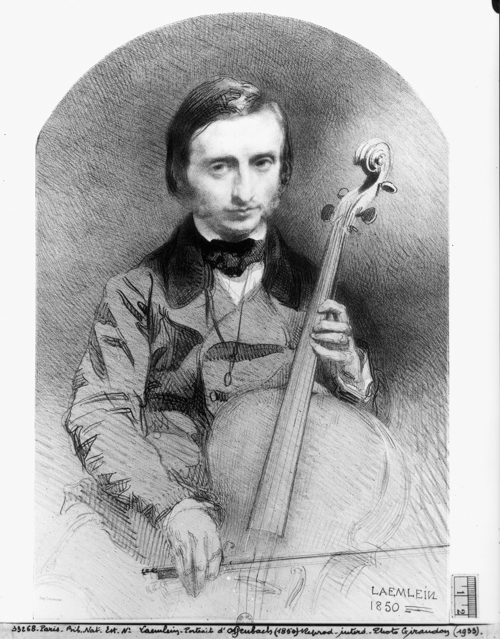 Jacques Offenbach（1819-80）1850年的肖像 作者 亚历山大·莱姆林（Alexandre Laemlein）