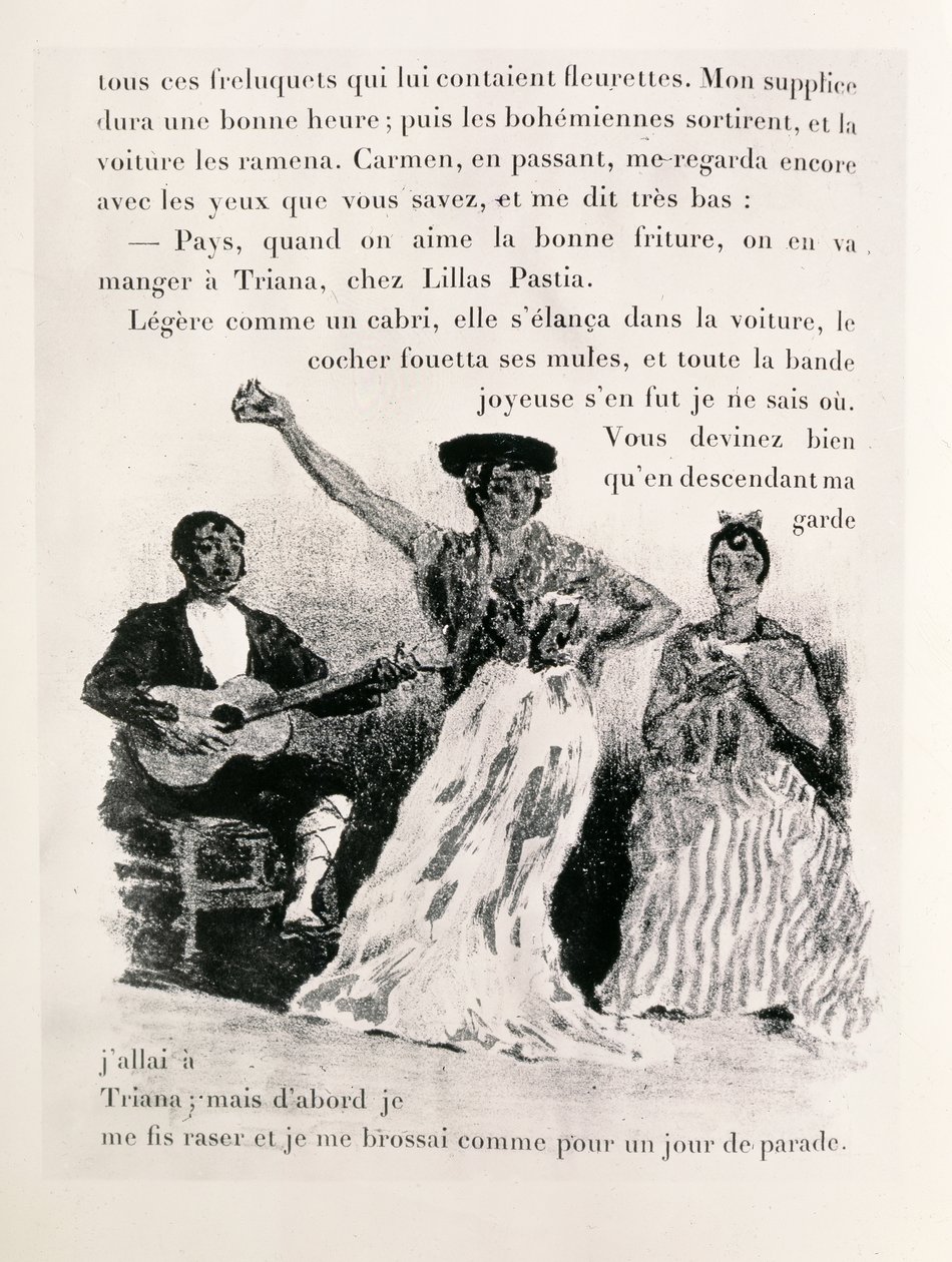 卡门跳舞，pub.1901 作者 亚历山大·卢诺瓦（Alexandre Lunois）