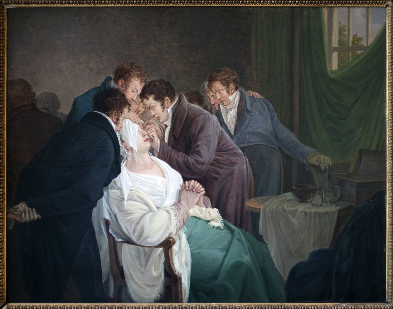 Baron Guillaume Dupuytren (1777-1835) 白内障手术。 Alexandre Jean Drahonet 作画，化名 Alexandre Jean Dubois (1791-1834)，木版油 作者 亚历山大·让·杜波依斯（Alexandre Jean Dubois）Drahonet