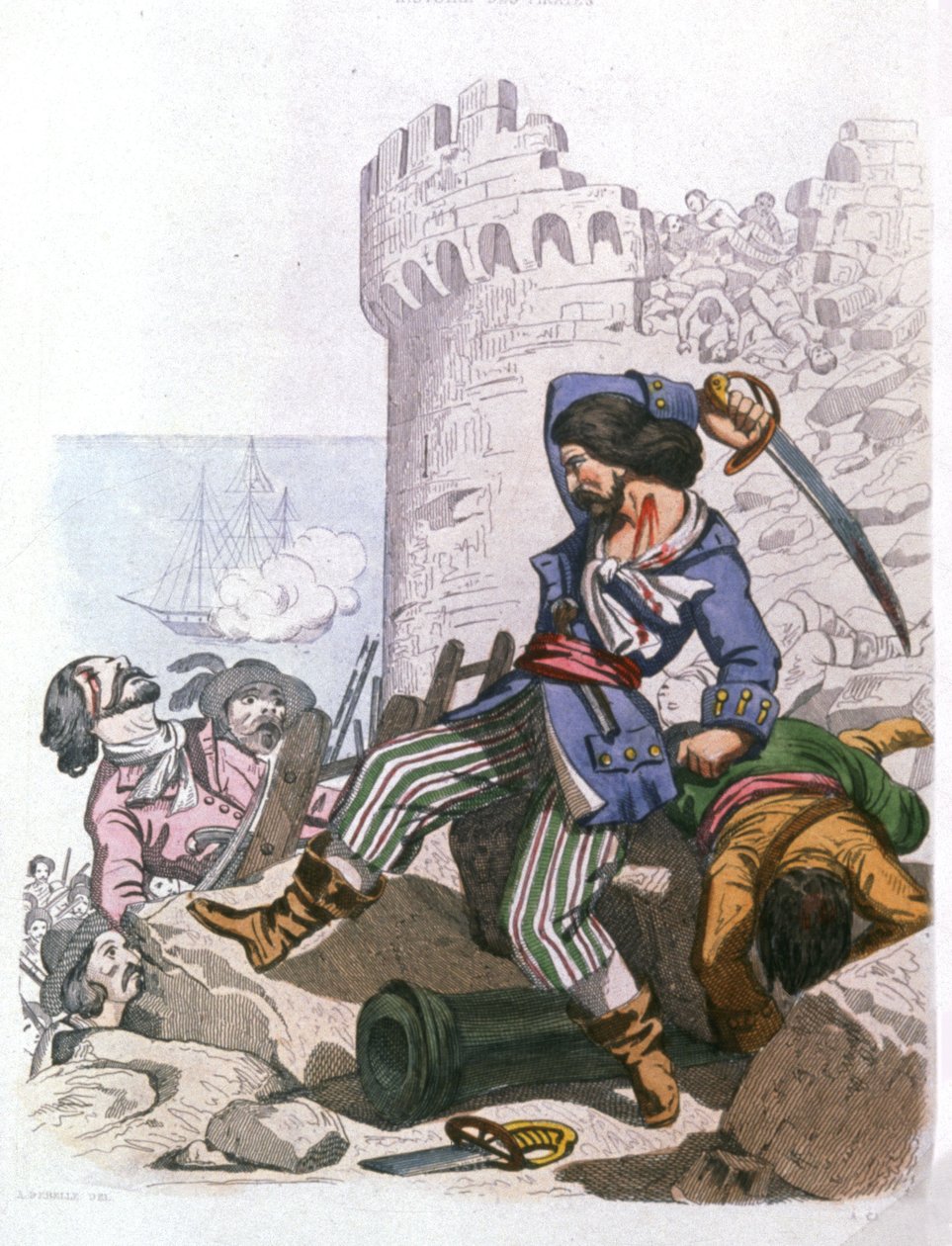 格拉蒙，法国海盗，c。 1850（雕刻） 作者 亚历山大（仿）德贝尔