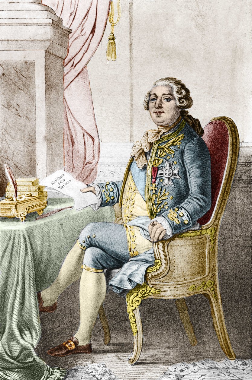 法国国王路易十六（1754-1793）的画像。 作者 亚历山大（后）拉考奇