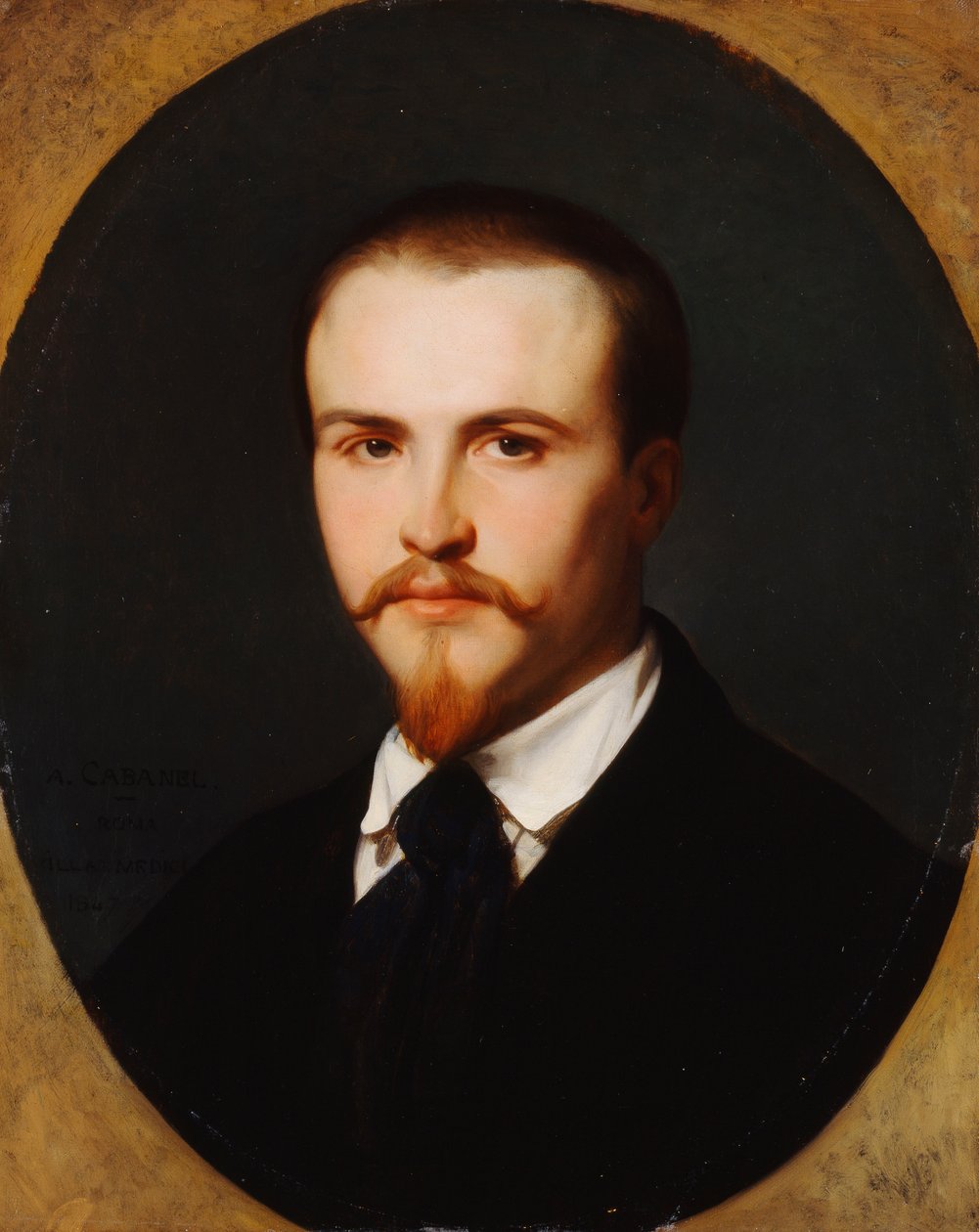 自画像，胸围长，1847年 作者 亚历山大·卡巴内尔（Alexandre Cabanel）