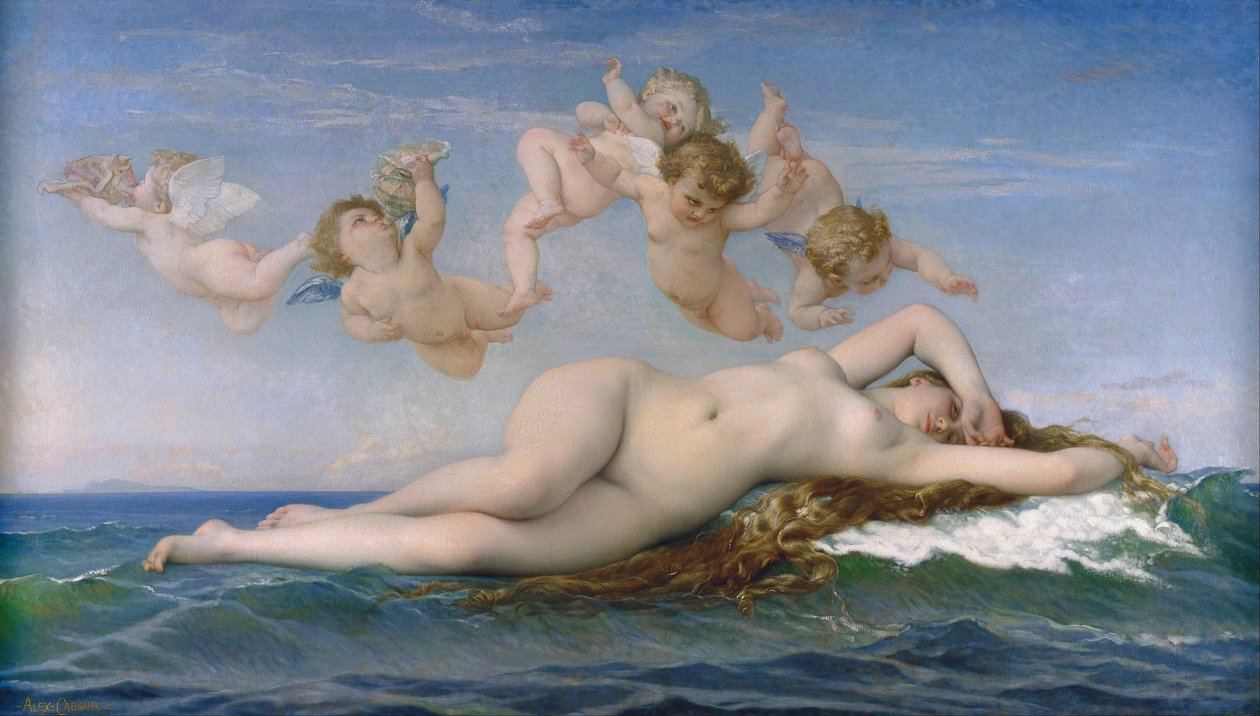 维纳斯的诞生 作者 亚历山大·卡巴内尔（Alexandre Cabanel）