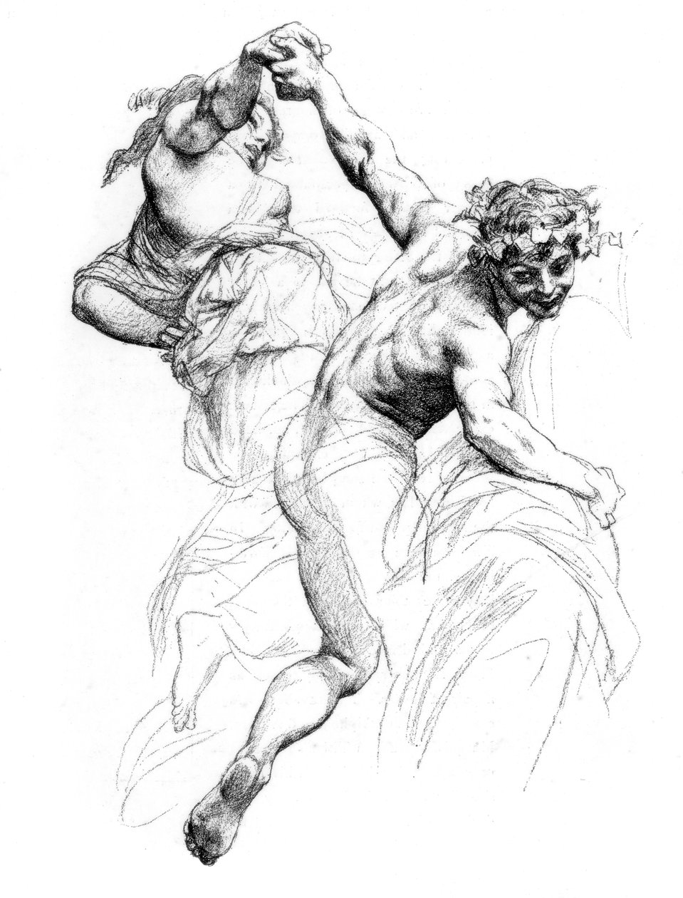 《植物志的胜利》研究，c1880-1882年。 作者 亚历山大·卡巴内尔（Alexandre Cabanel）