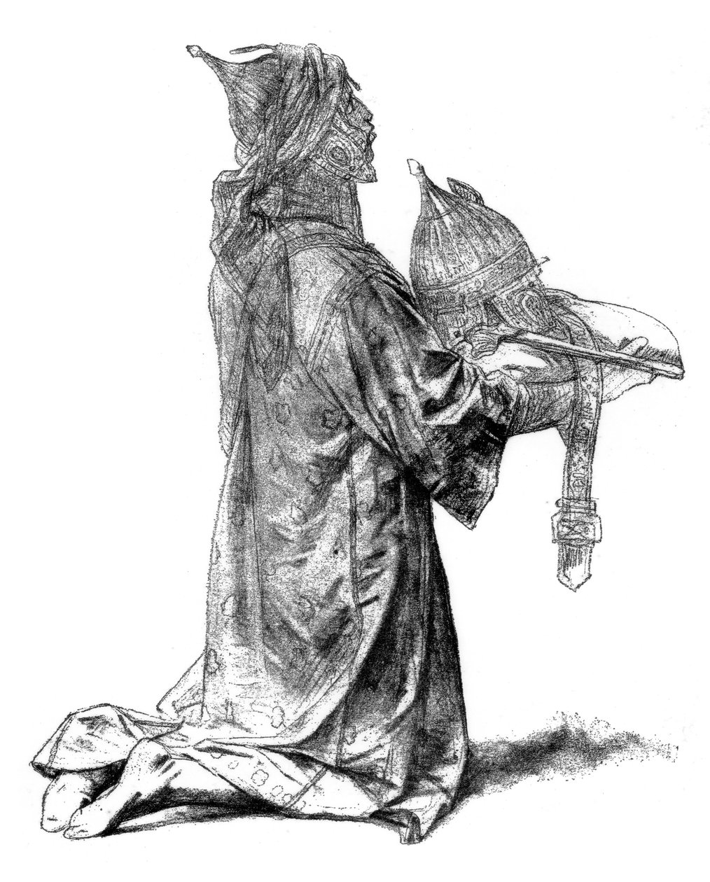 为撒拉逊人而作的研究，为圣路易斯的被囚禁，c1880-1882年。 作者 亚历山大·卡巴内尔（Alexandre Cabanel）