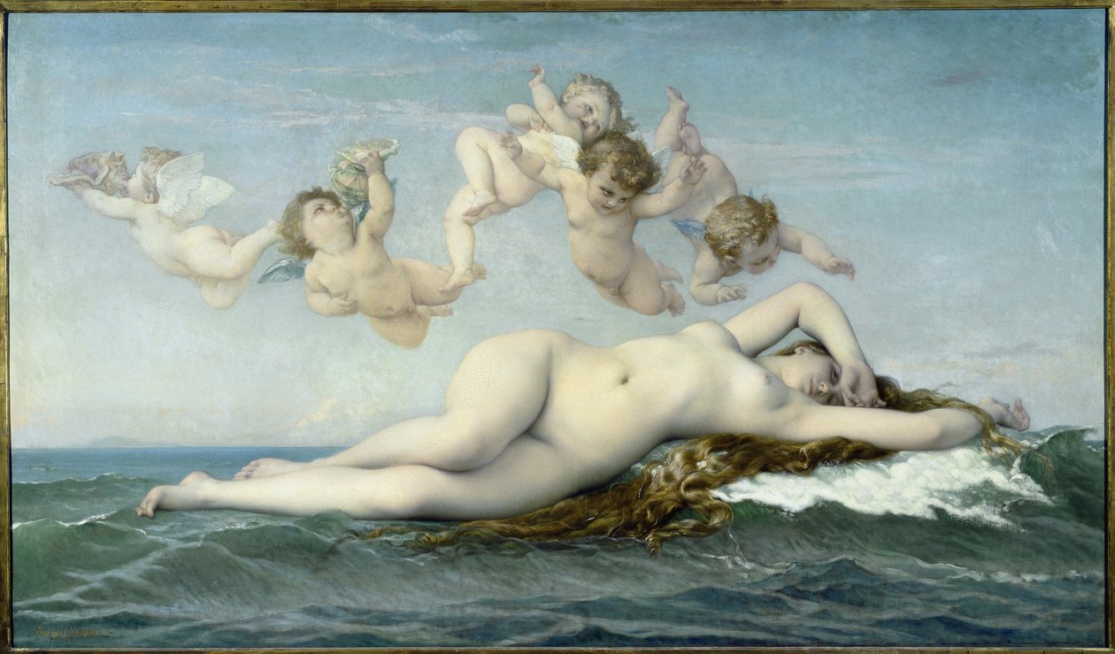 维纳斯的诞生--布面油画 作者 亚历山大·卡巴内尔（Alexandre Cabanel）