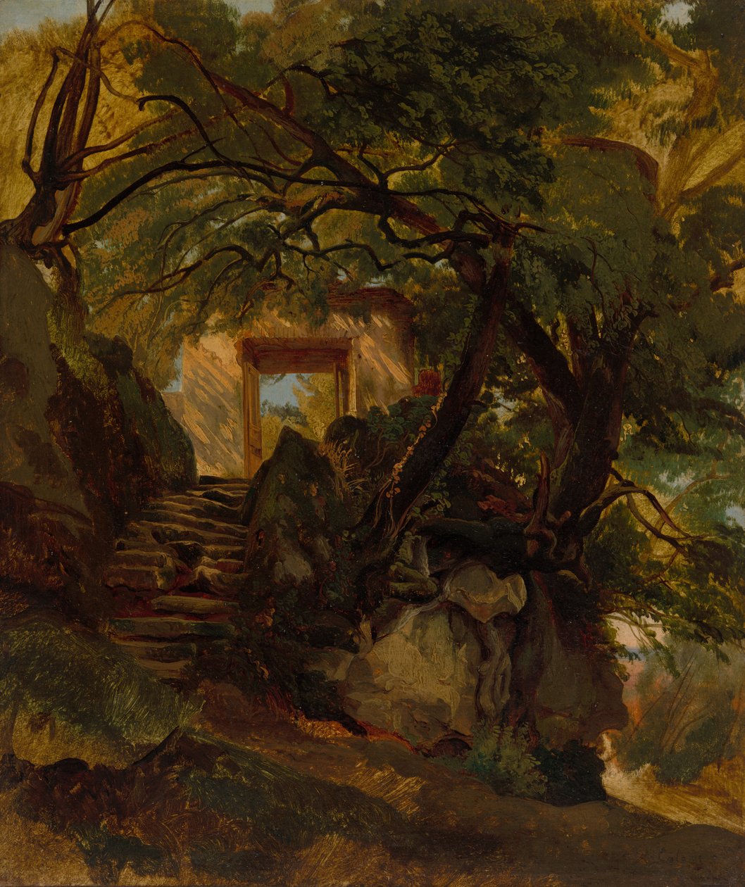Chigi di Ariccia别墅公园的楼梯，1844-1845年。 作者 亚历山大卡拉梅
