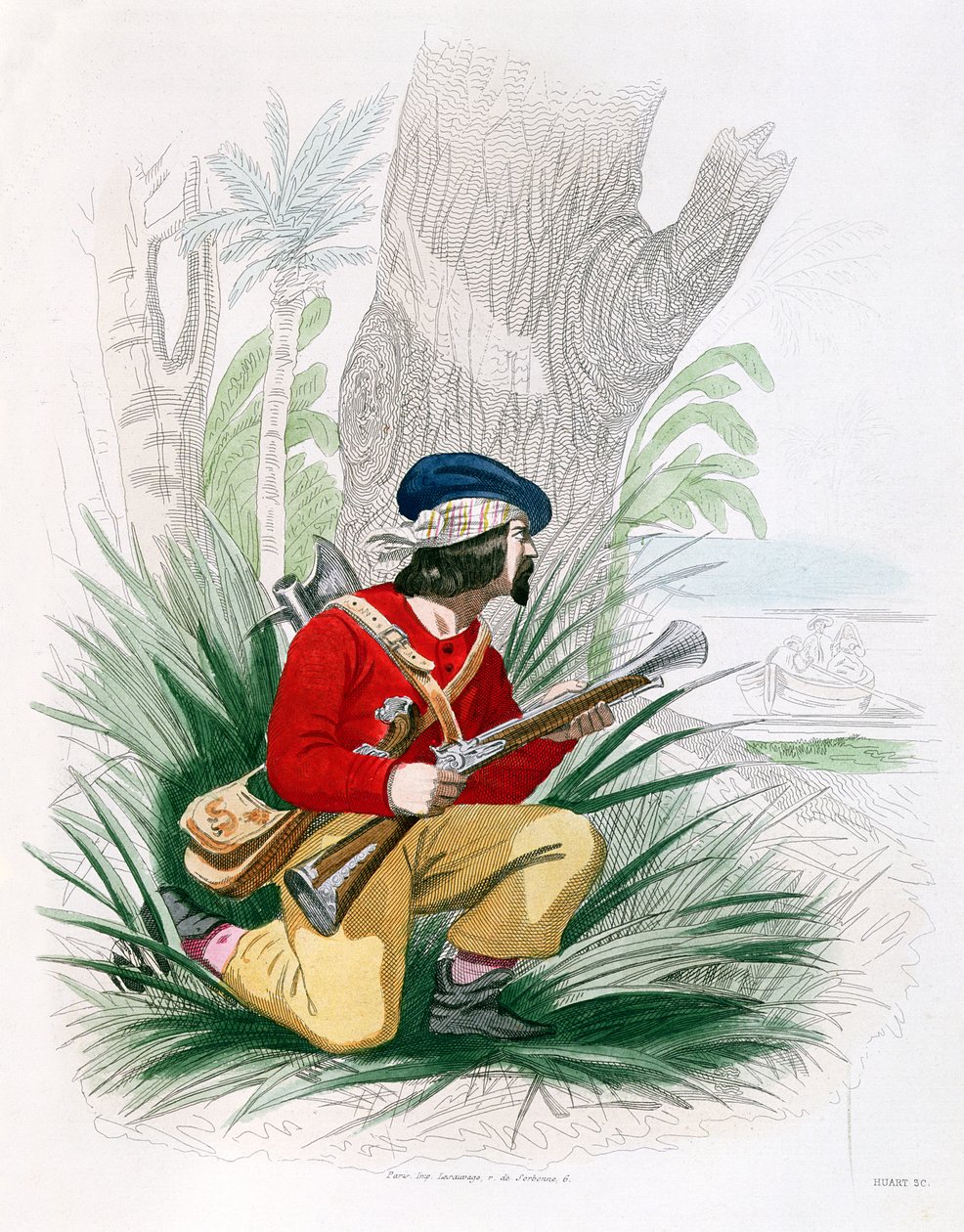 The Buccaneer，来自P. Christian的&39;Histoire des Pirates&39;，由Huart雕刻，1852年 作者 亚历山大·德贝勒（Alexandre Debelle）