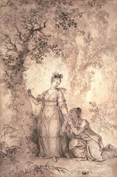 加贝国王的未婚妻：树（钢笔和墨水 作者 亚历山大·埃瓦里斯特·弗拉戈纳尔