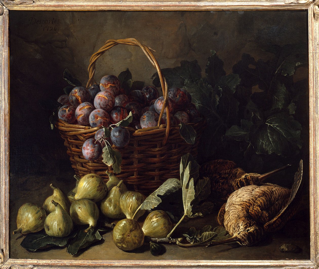 静物，无花果和李子 画家：Francois Desportes (1661-1743) 18世纪 巴黎，装饰艺术 作者 亚历山大·弗朗索瓦·德斯波特