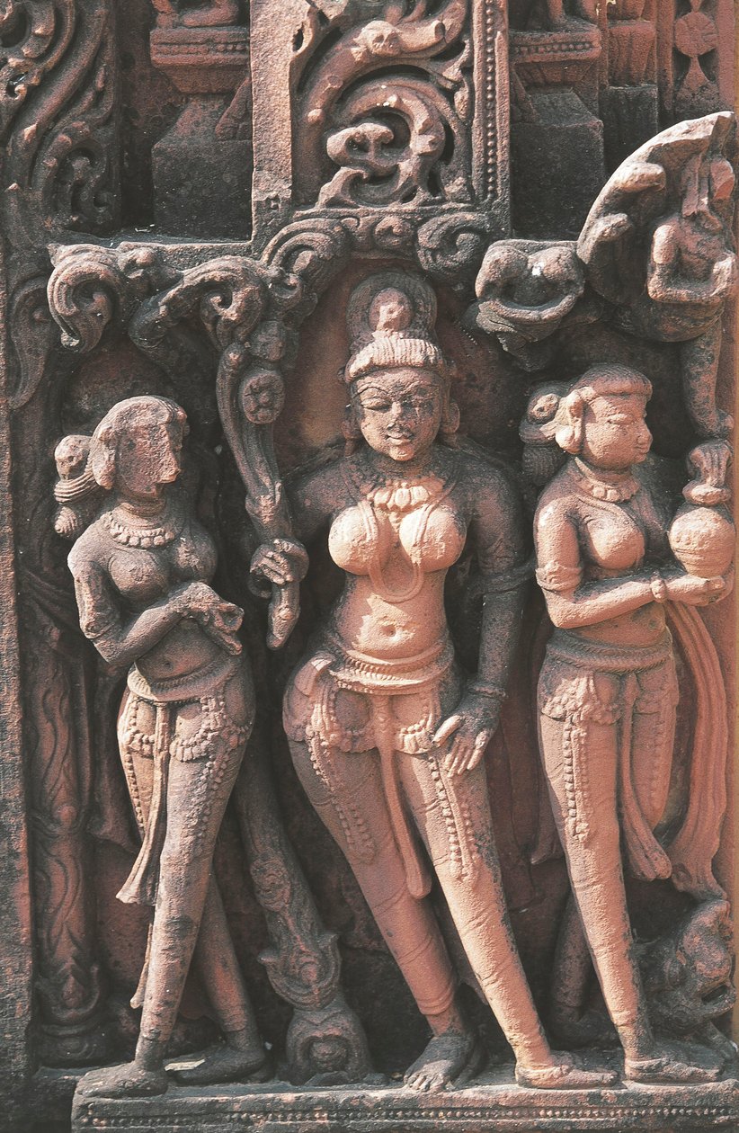 描绘女性形象的雕塑，印度北方邦Deogarh第16号耆那教寺庙，8-17世纪。 作者 亚历山大·加布里埃尔（后）Decamps