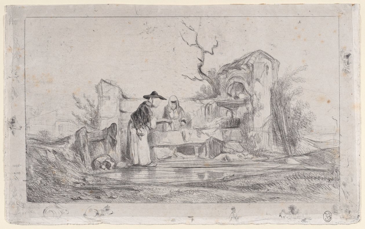 洗衣女工》，1833-38。 作者 亚历山大·加布里埃尔·戴尚