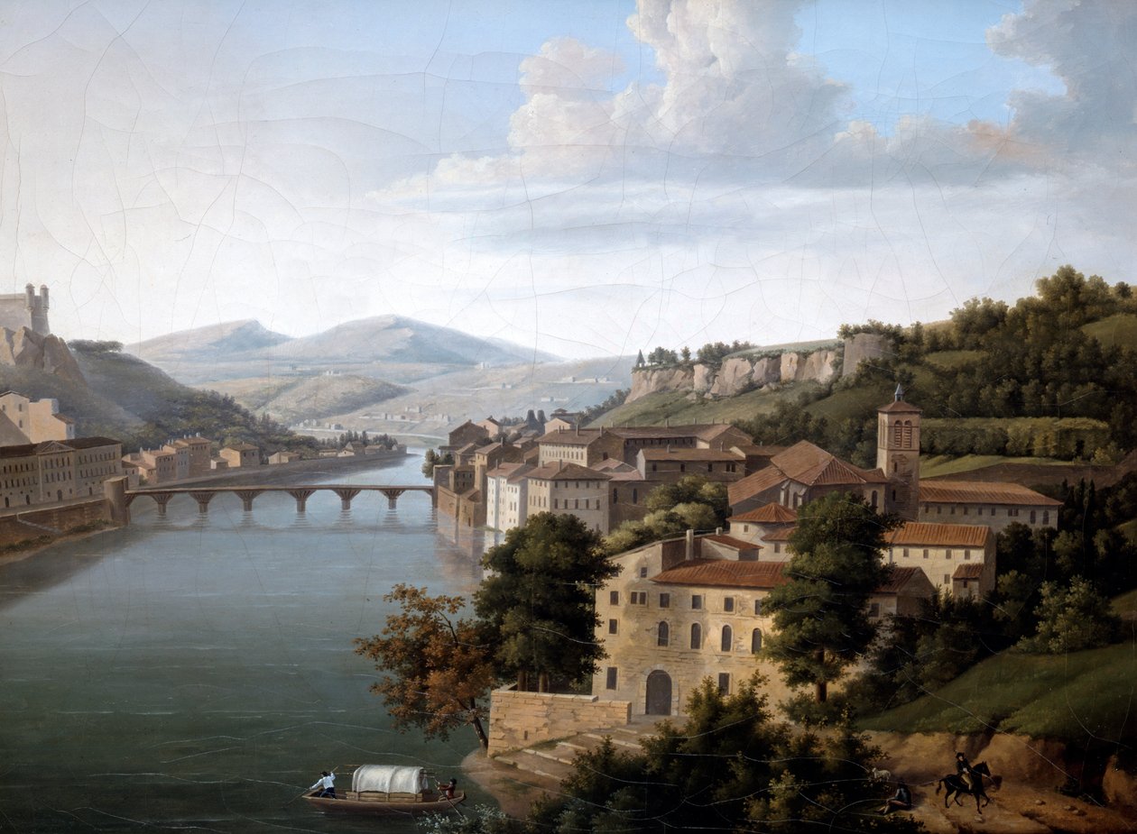 罗纳河的看法。 c1777-1840 作者 亚历山大·海辛斯·杜努伊