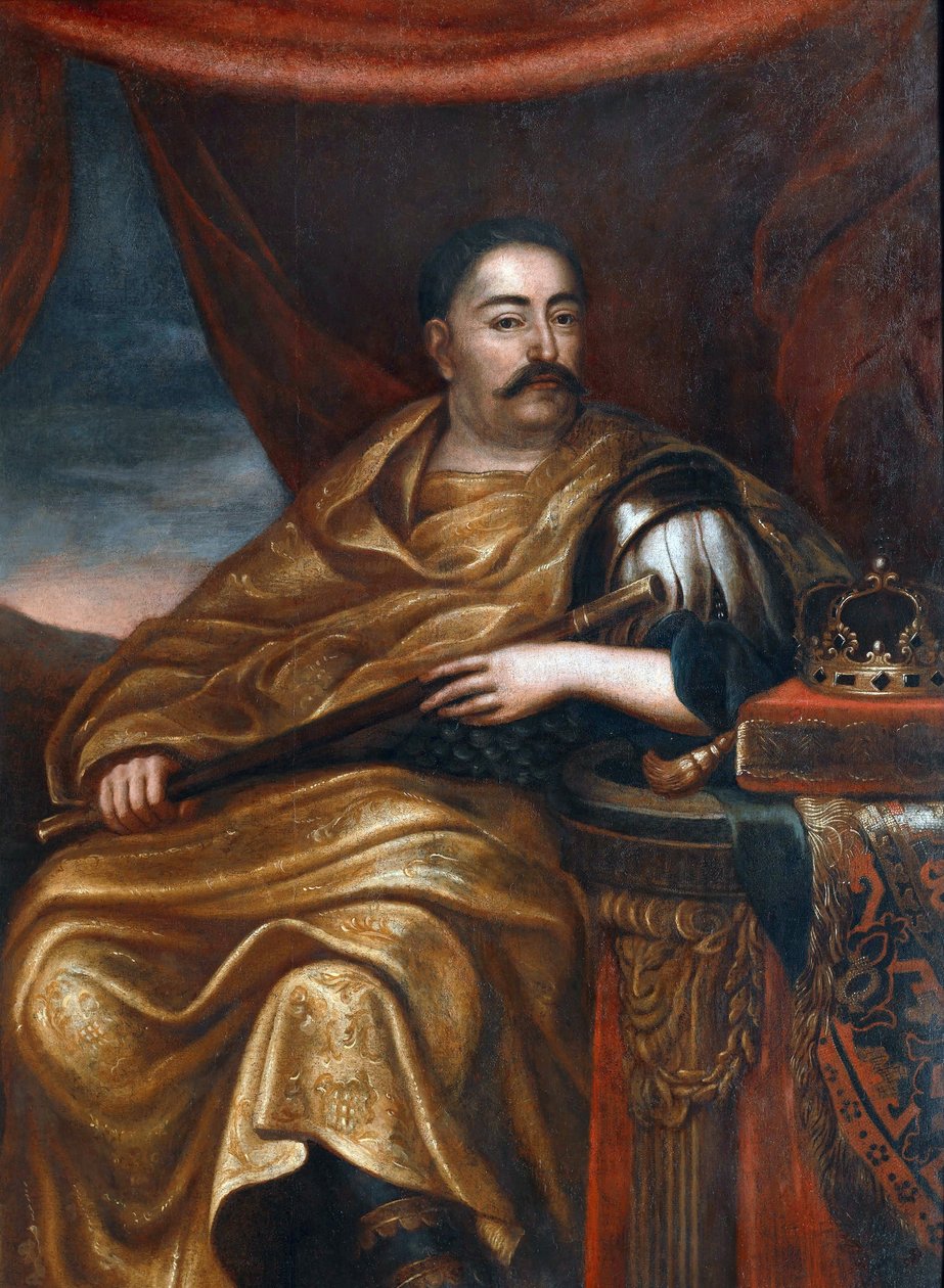 Portrait de Jean III Sobieski (1629-1696) roi de Pologne" 17eme siecle - Portrait of John III Sobieski (1629-1696), King of Poland and Grand Duke of Lithuania - Tricius, Jan (ca 1620-ca 1692) - 1676 - Oil on canvas - 162x114 cm - Wilanow Palace Museum 作者 亚历山大·扬·特里修斯（Alexandre Jan Tricius）