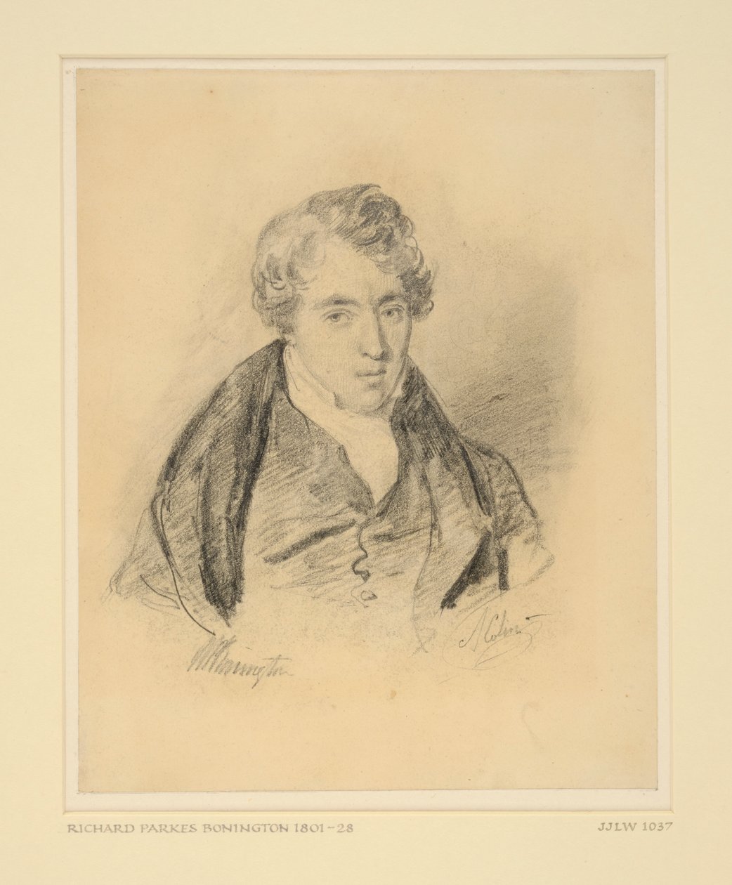 Portrait of Richard Parkes Bonington, c.1825-30 (soft graphite on wove paper) 作者 亚历山大·玛丽·科林
