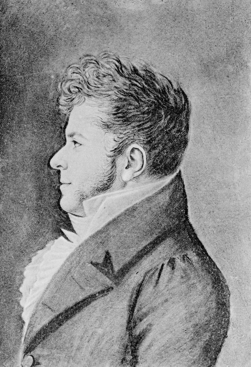 年轻的司汤达，1815年 作者 亚历山大·玛丽·隆格（Alexandre Marie Longuet）