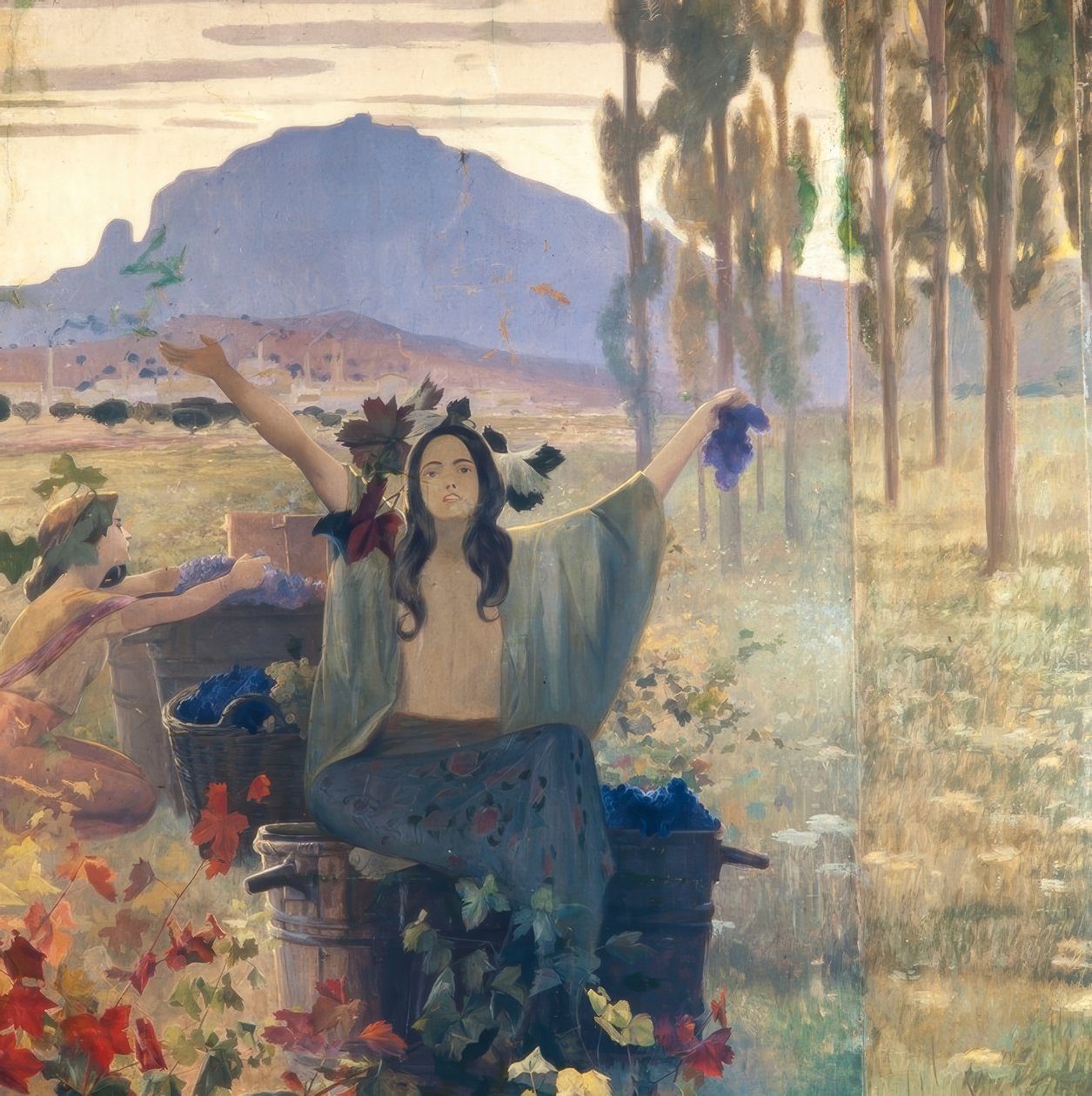 描绘农业、工业和出口的壁板 作者 亚历山大·德·里克尔