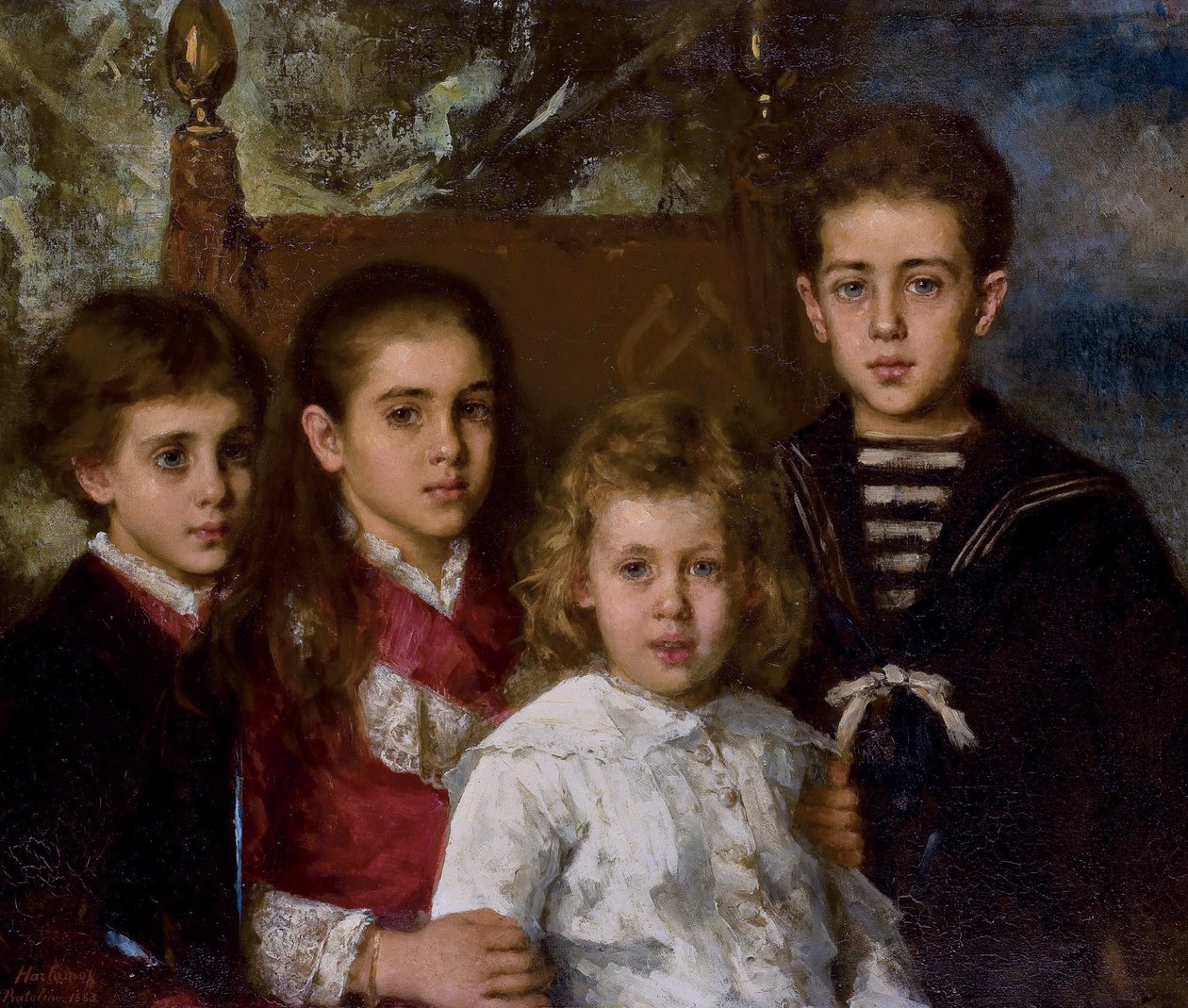 保罗-帕夫洛维奇-德米多夫（Paul Pavlovich Demidoff）子女的肖像，1839-1885年，圣多纳托第二王子，阿夫罗拉，A 作者 阿列克谢·阿列克谢耶维奇·哈拉莫夫