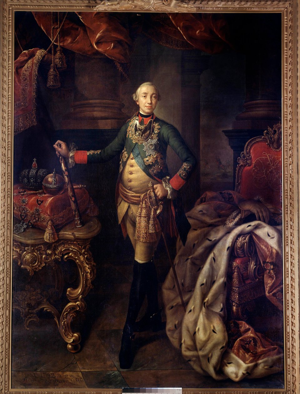 彼得三世 (1728-1762) 脚下的肖像 阿列克谢·安特罗波夫 (Aleksei Antropov) (1716-1795) 于 18 世纪绘制。 圣彼得堡。 冬宫博物馆 作者 阿列克谢·彼得罗维奇·安特洛托夫